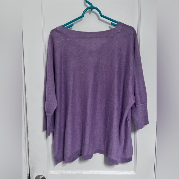 Garnet Hill Linen Oversized V-
Neck Sweater - Picture 4 of 4